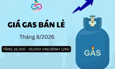 Giá gas bán lẻ trong nước tháng 8/2026 TĂNG