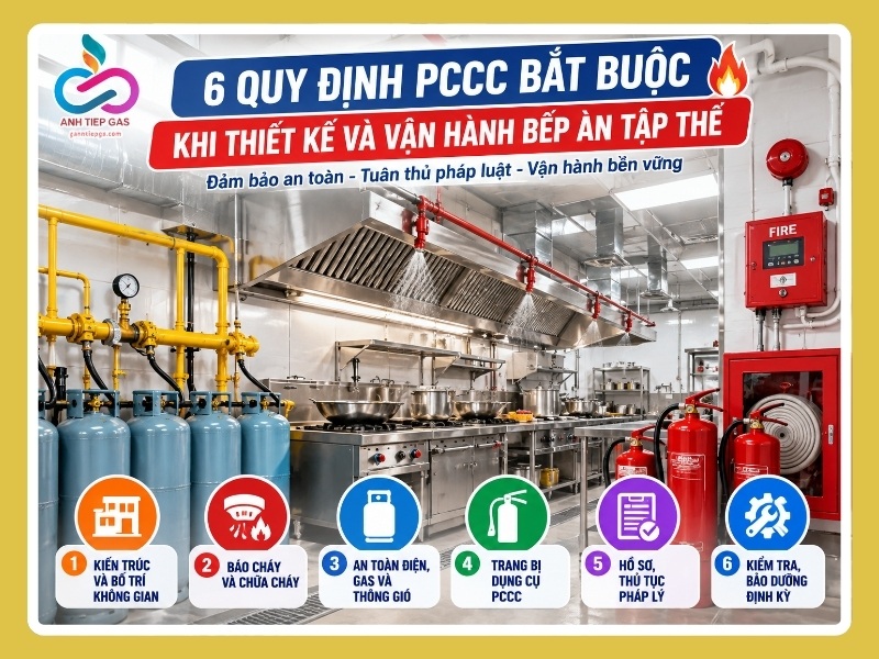 6 quy định PCCC bắt buộc khi thiết kế và vận hành bếp ăn tập thể