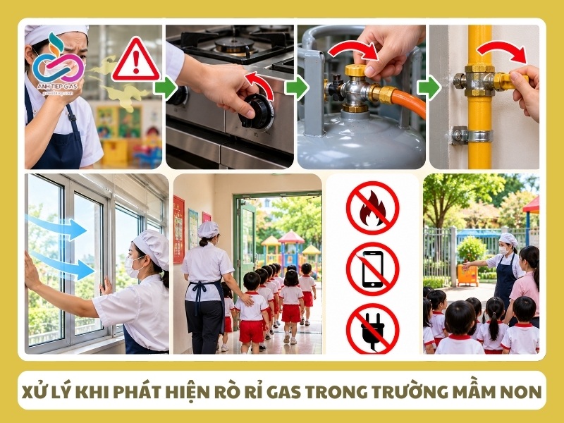  cách xử lý khi phát hiện rò rỉ gas trong trường mầm non