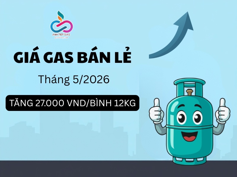 Giá gas bán lẻ trong nước tháng 5/2026 TĂNG