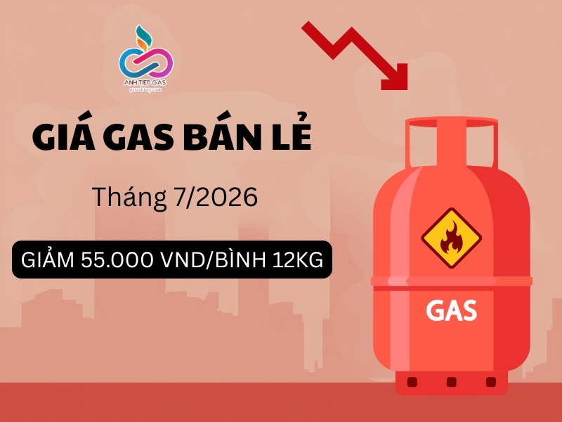 Giá gas bán lẻ trong nước tháng 7/2026 GIẢM