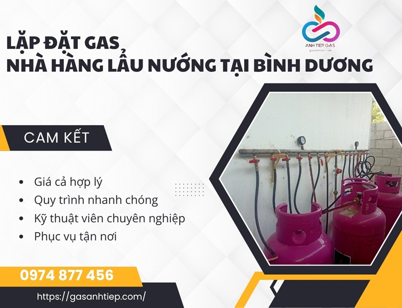 lắp đặt gas nhà hàng lẩu nướng tại Bình Dương