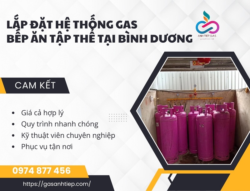 lắp đặt hệ thống gas bếp ăn tập thể tại Bình Dương
