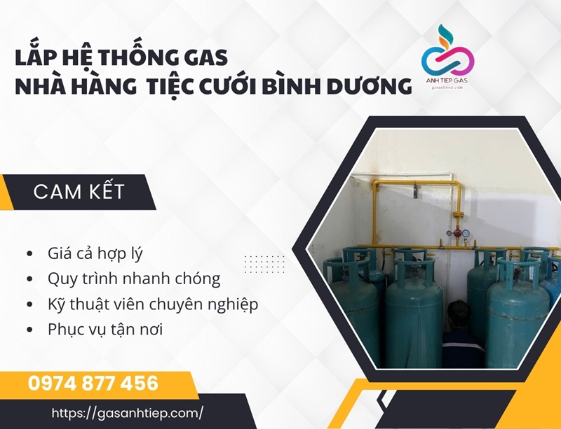 lắp hệ thống gas nhà hàng tiệc cưới Bình Dương