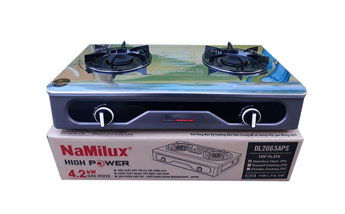 Bếp gas đôi cao cấp mặt inox Namilux DL2063APS Hàng chính hãng